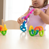 Plip Links - 10 anneaux arc-en-ciel en silicone