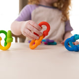 Plip Links - 10 anneaux arc-en-ciel en silicone