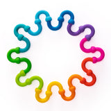 Plip Links - 10 anneaux arc-en-ciel en silicone